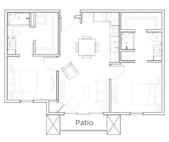 Brighton two bedroom floor plan