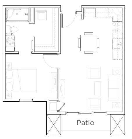 Hampton one bedroom floor plan